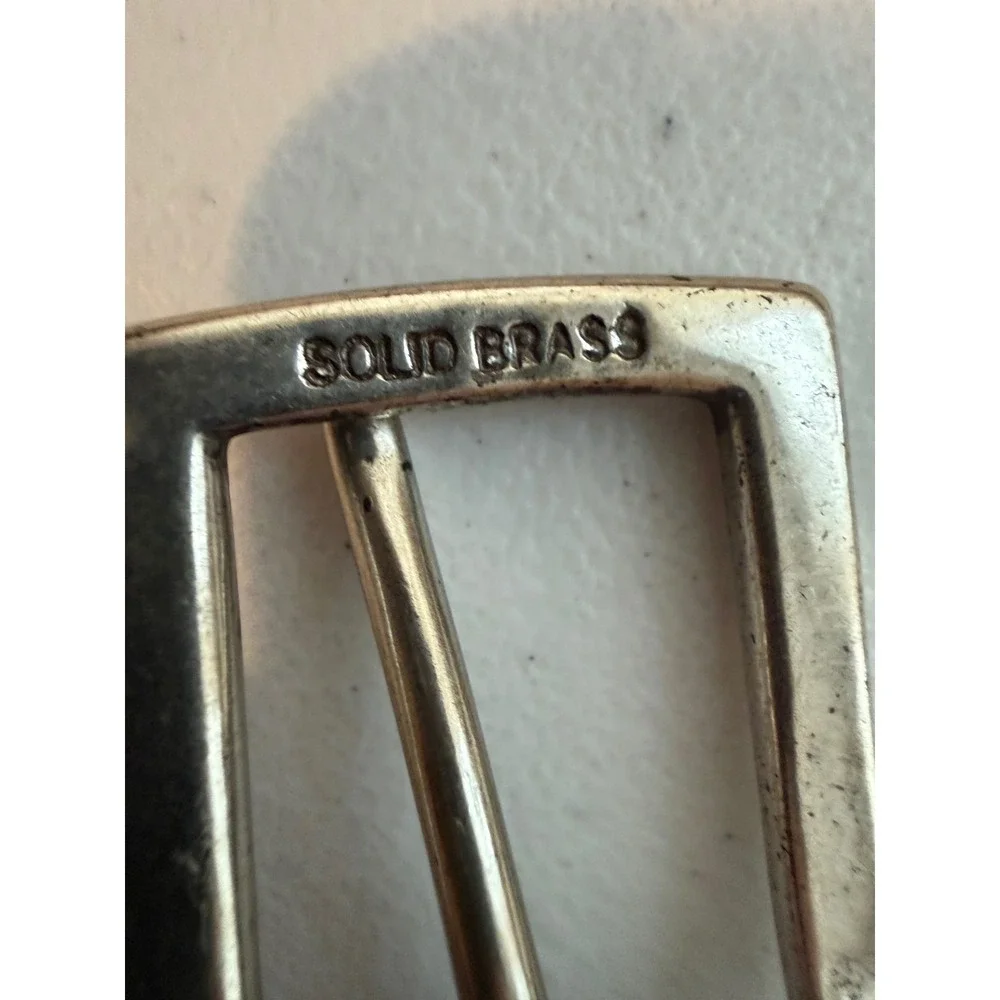 Gap Mens Dark Brown Genuine Leather Belt Solid Brass Buckle USA Made Size L